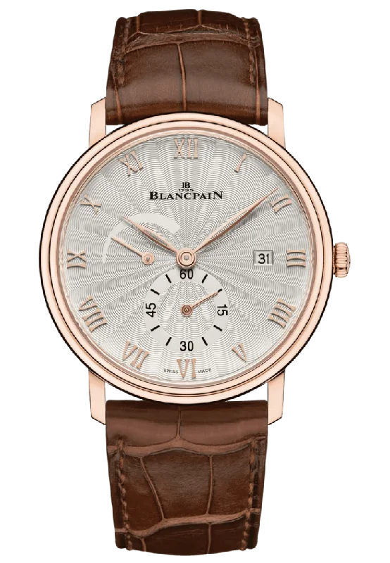 Blancpain Villeret Ultraplate Power Reserve Ultra-Slim Red Gold Alligator Men's Watch - 6606A 3642 55A