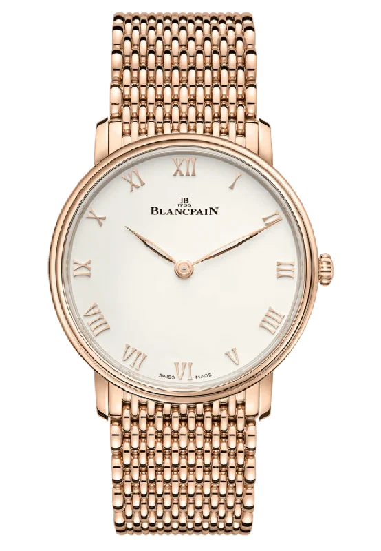 Blancpain Villeret Ultraplate Red Gold Mille Mailles Ultra-Slim Men's Watch - 6605 3642 MMB