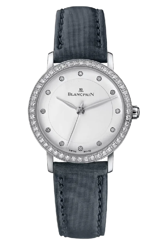 Blancpain Villeret Ultraplate Steel Diamond Interchangeable Fabric Ladies Watch - 6102 4628 95A