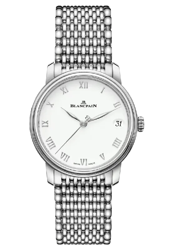 Blancpain Villeret Women Date Steel Mille Mailles Ultra-Slim Ladies Watch - 6127 1127 MMB