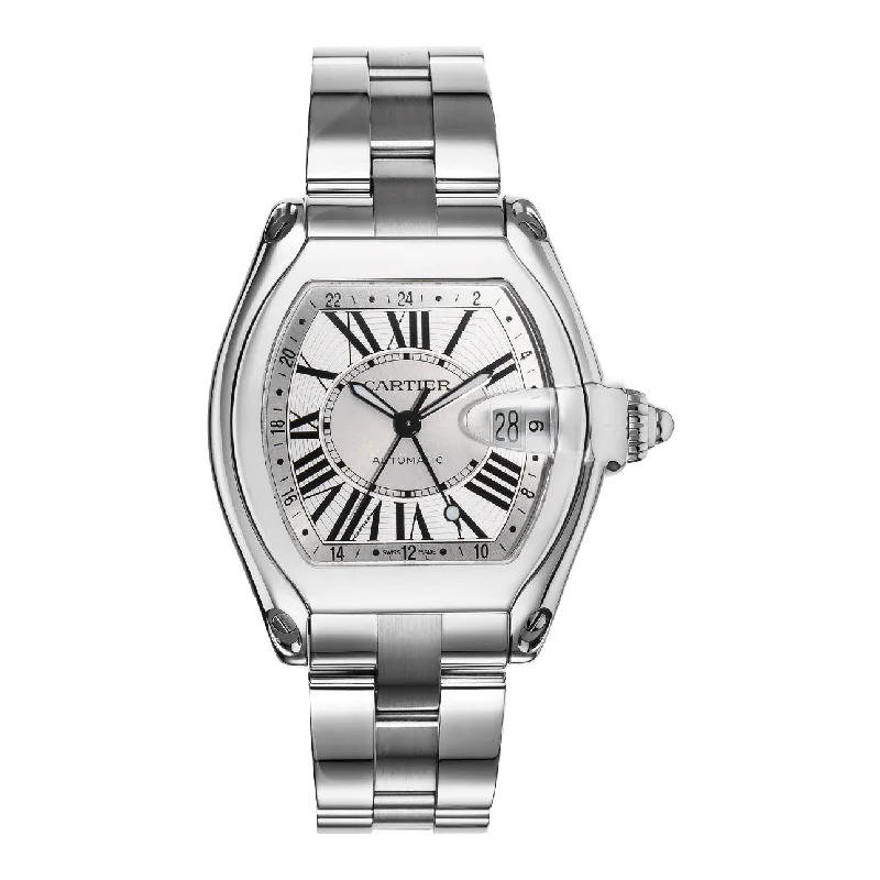 Cartier Roadster 36.5mm | Stainless Steel Bracelet | Sunray Silver Dial | Men's Watch ref. W62032X6