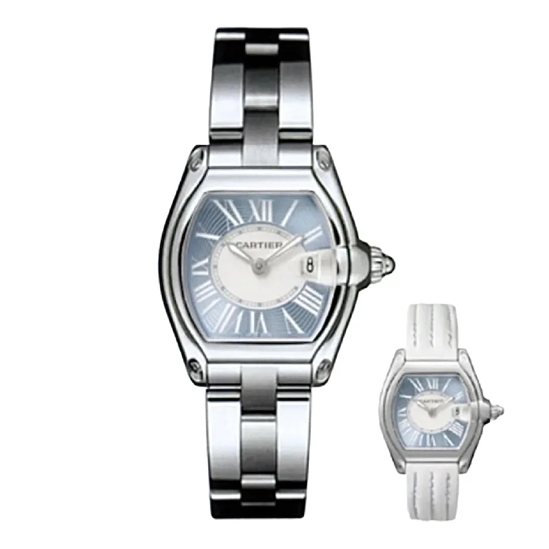 Cartier Roadster 36mm | Stainless Steel Bracelet | Light blue Dial | Men's Watch ref. W62053V3