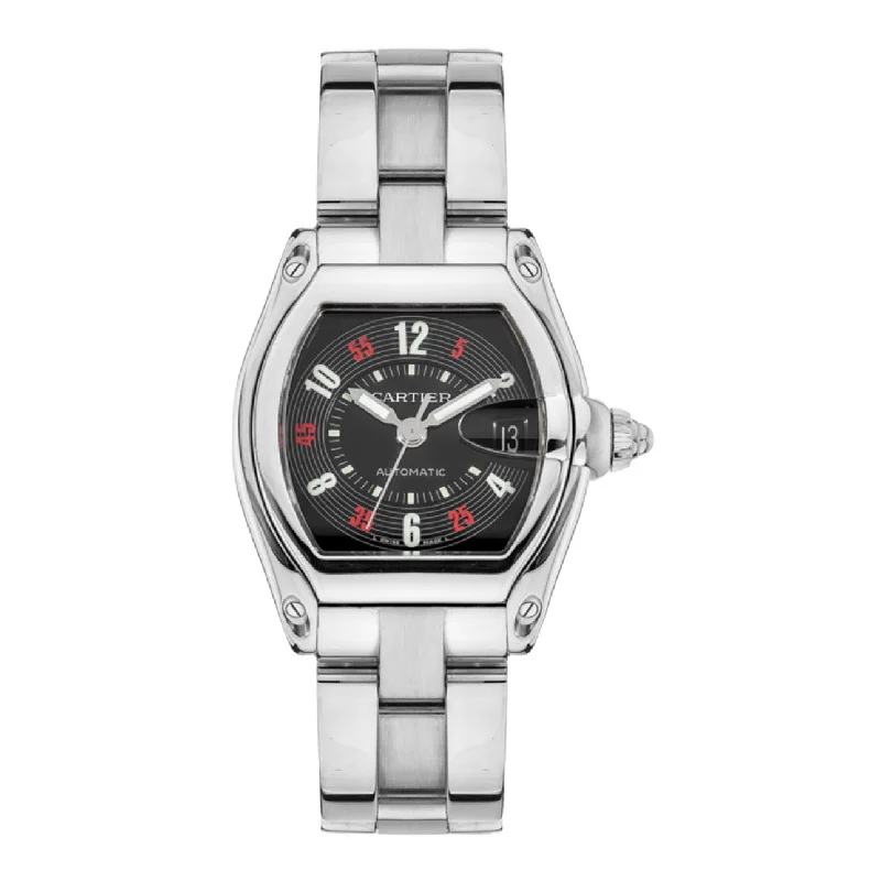 Cartier Roadster 39mm | Stainless Steel Bracelet | Black Dial | Men's Watch ref. W62002V3