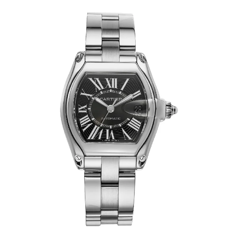 Cartier Roadster 44.3mm | Stainless Steel Bracelet | Sunray Black Dial | Men's Watch ref. W62041V3