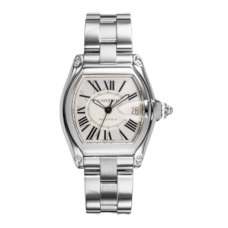 Cartier Roadster 44.3mm | Stainless Steel Bracelet | Sunray Silver Dial | Men's Watch ref. W62025V3