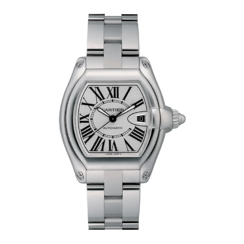 Cartier Roadster 46mm | Stainless Steel Bracelet | Silver Dial | Men's Watch ref. W6206017