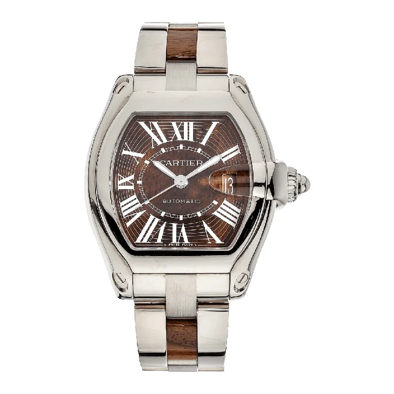 Cartier Roadster 48mm | White Gold Bracelet | Walnut Burl Brown Dial | White Gold Case | Men's Watch ref. W6206000