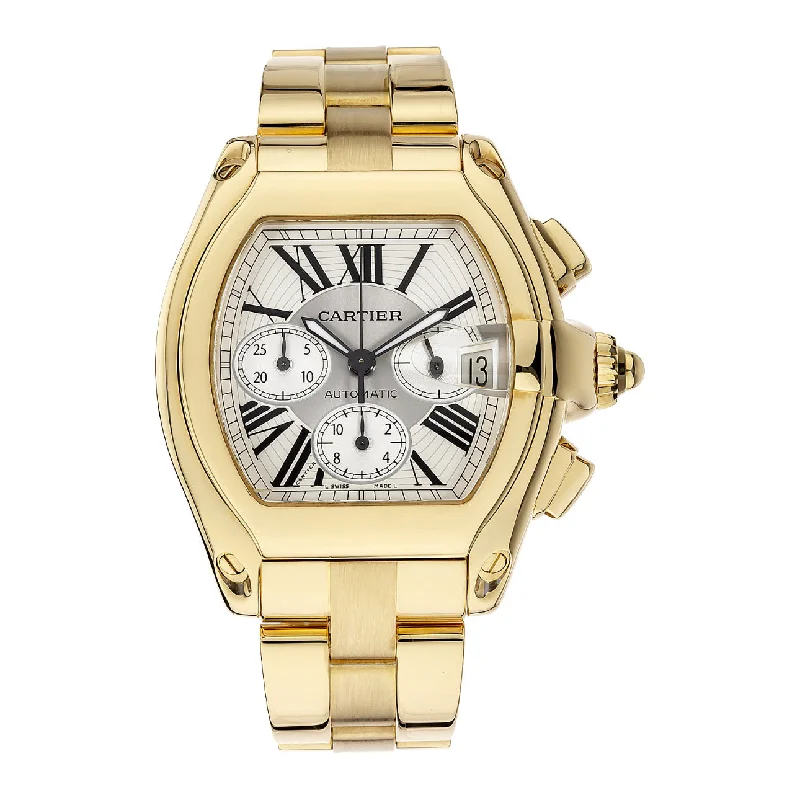 Cartier Roadster 48mm | Yellow Gold Bracelet | Silver Dial | Yellow Gold Case | Men's Watch ref. W62021Y2