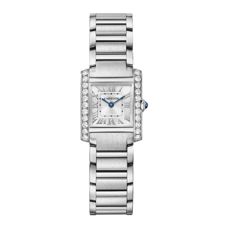 Cartier Tank Francaise 25.7mm | Stainless Steel Bracelet | silver Dial Stainless Steel Diamond Bezel | Ladies Watch ref. W4TA0020