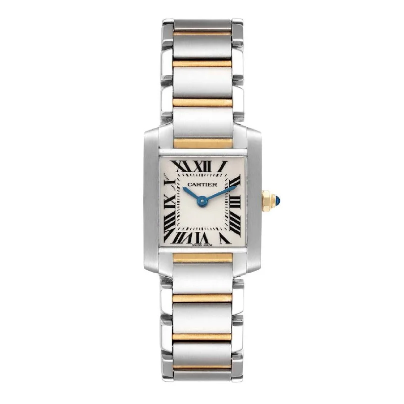 Cartier Tank Francaise 25mm | Stainless Steel and 18K yellow gold Bracelet | silver Dial Stainless Steel and 18K yellow gold Bezel | Ladies Watch ref. W51007Q4