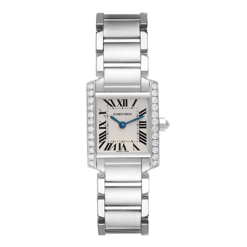 Cartier Tank Francaise 25mm | white gold Bracelet | silver Dial white gold Bezel | Ladies Watch ref. WE1002S3