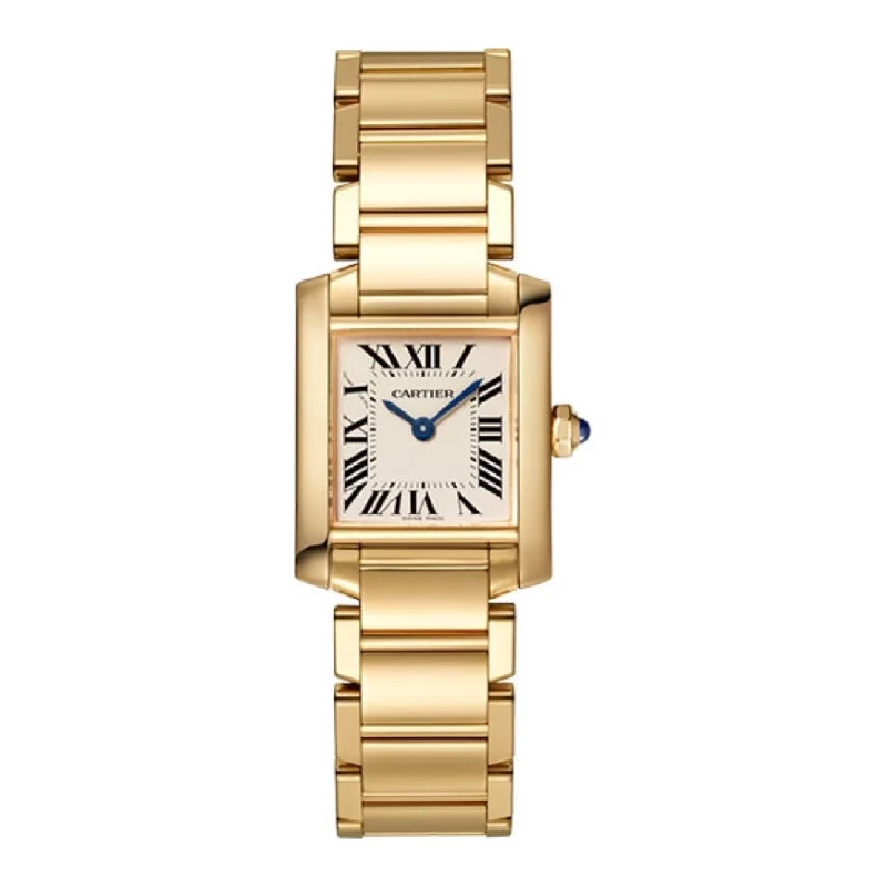 Cartier Tank Francaise 25mm | yellow gold Bracelet | silver Dial yellow gold Bezel | Ladies Watch ref. WGTA0031