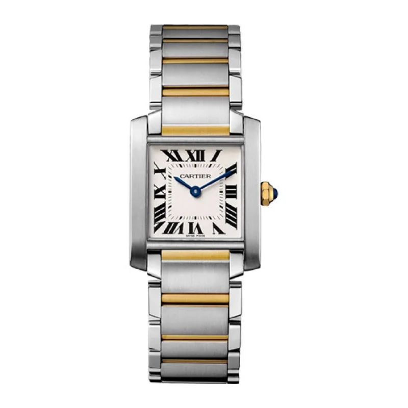 Cartier Tank Francaise 30.4mm | steel and yellow gold Bracelet | Silver Dial yellow gold Bezel | Men's Watch ref. W2TA0003