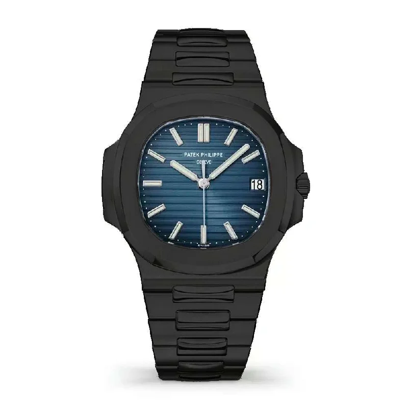 Patek Philippe Nautilus 40mm Watch - Ref: 5711/1A-010 - Blue Dial, Black PVD Stainless Steel Bracelet