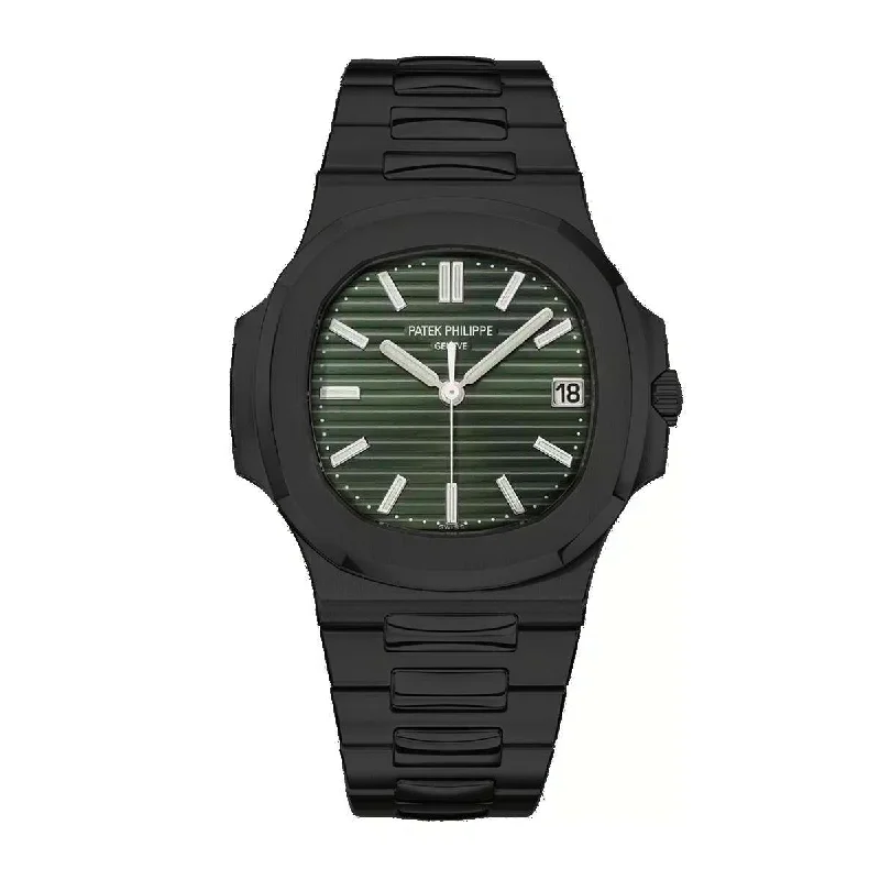 Patek Philippe Nautilus 40mm Watch - Ref: 5711-1A-014 - Green Dial, Black PVD Stainless Steel Bracelet