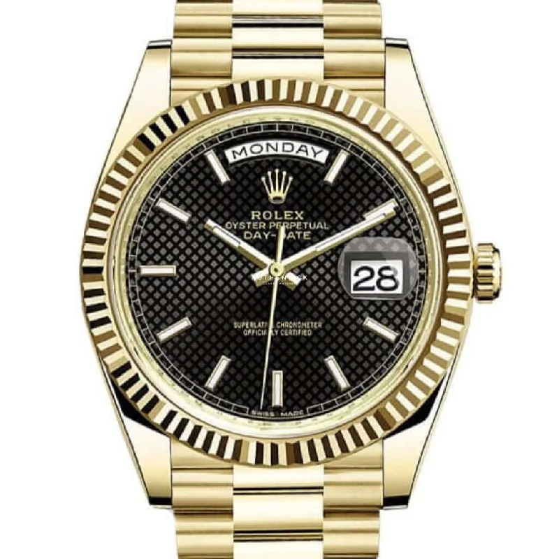 Rolex Day-Date 40 Yellow Gold Black Motif Dial 228238