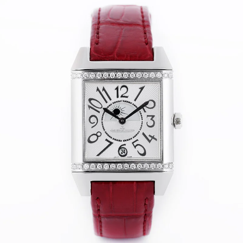 Jaeger-LeCoultre Reverso Squadra Lady Duetto | REF. 235.8.76 | Reversible Silver Dial with Diamond Bezel & Black Reverse with Smooth Bezel | Stainless Steel