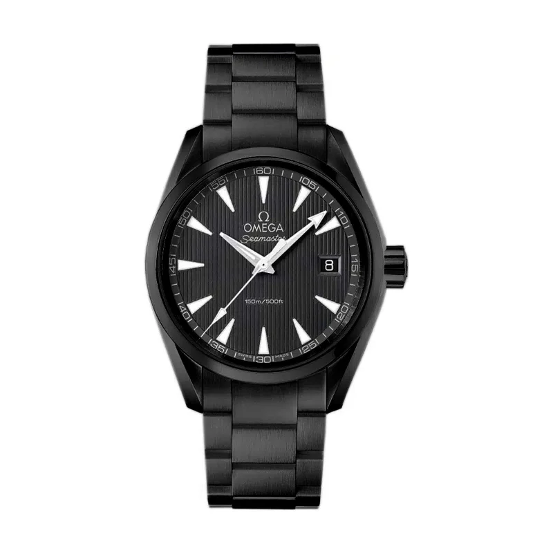 Black Omega DLC-PVD Seamaster 38.5 mm | Black DLC-PVD Stainless Steel bracelet | Grey dial | Black DLC-PVD Stainless Steel Case Men's Watch 231.10.39.60.06.001