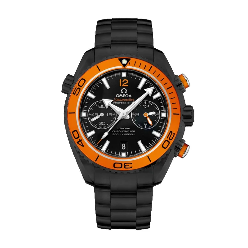 Black Omega DLC-PVD Seamaster 45.5mm | Black DLC-PVD Stainless Steel bracelet | Black dial Orange bezel | Black DLC-PVD Stainless Steel Case 232.30.46.51.01.002-pvd