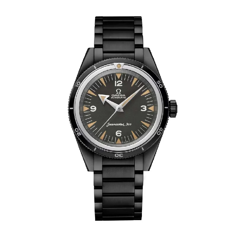 Black Omega DLC-PVD Seamaster 39mm | Black DLC-PVD Stainless Steel bracelet | Black dial Black bezel | Men's Watch 234.10.39.20.01.001-pvd