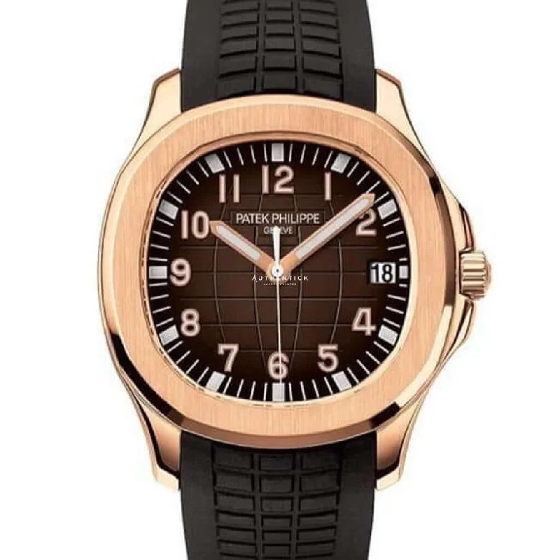 Patek Philippe Aquanaut Rose Gold Black Rubber Brown Dial 5167R-001