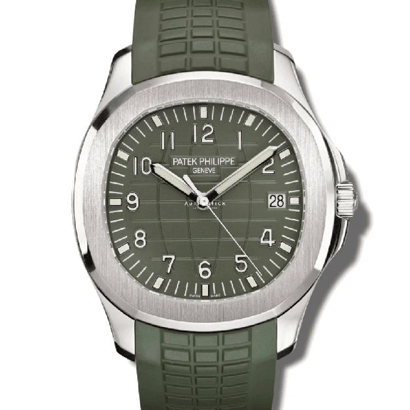 Patek Philippe Aquanaut White Gold Green Khaki Dial 5168G-010