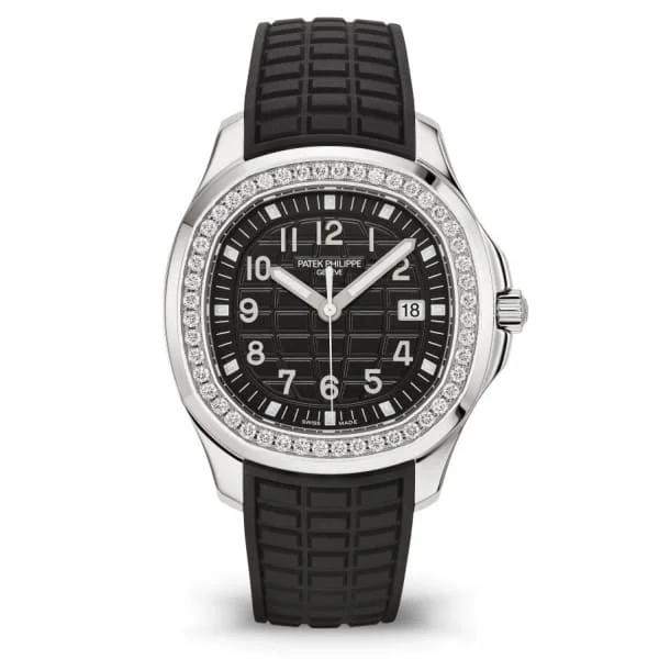 Patek Philippe Aquanaut Luce 38.8mm Watch - Ref: 5267-200A-001 - Black Dial & Diamond Bezel in Stainless Steel Case Black Polymer Rubber Strap