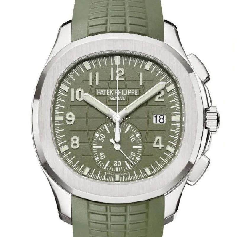 Patek Philippe Aquanaut Flyback Chronograph White Gold Green Khaki Dial 5968G-010