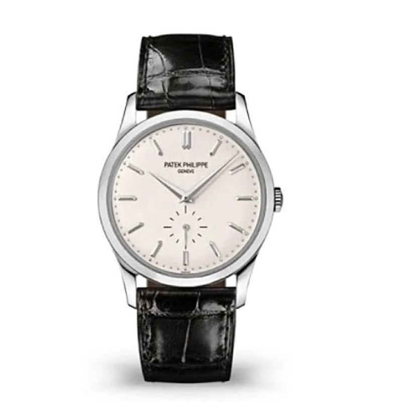 Patek Philippe Calatrava 37mm Watch - Ref: 5196G-001 - Silver Dial in 18K White Gold Black Alligator Strap