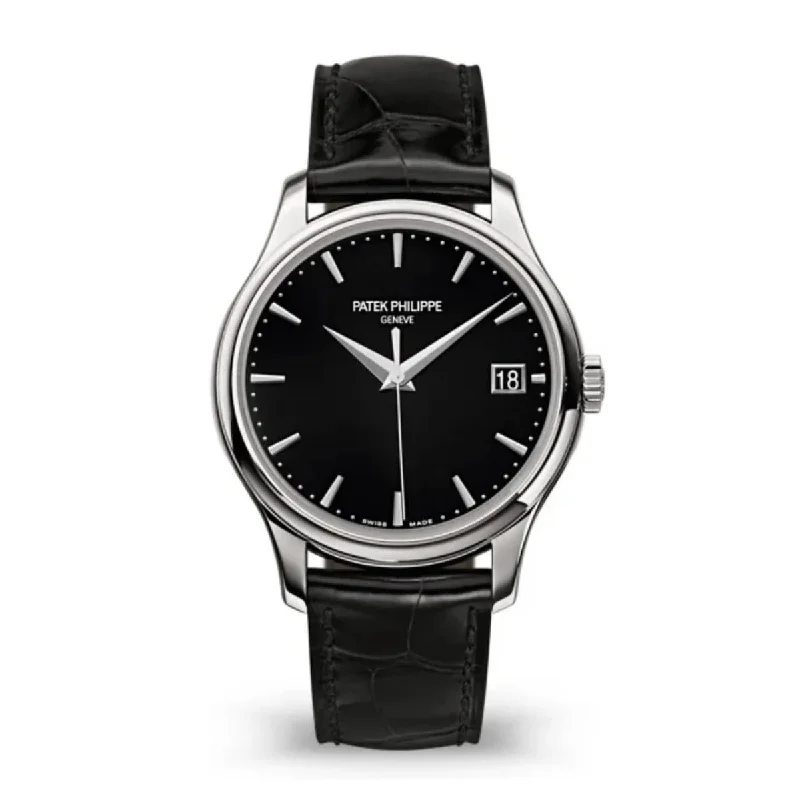 Patek Philippe Calatrava 39mm Watch - Ref: 5227G-010 - Black Dial in 18K White Gold Black Alligator Strap