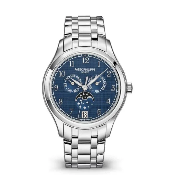 Patek Philippe Complications Annual Calendar 38mm Watch - Ref: 4947-1A-001 - Blue Moon-Phase Dial, Stainless Steel Bracelet