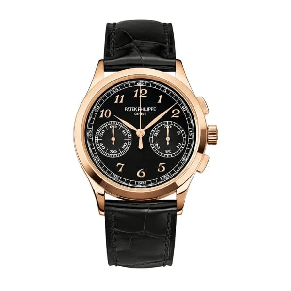 Patek Philippe Complications Chronograph 39.5mm Watch - Ref: 5170R/010 - Black Dial in 18K Rose Gold Black Alligator Strap