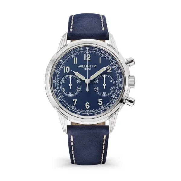 Patek Philippe Complications Chronograph 41mm Watch - Ref: 5172G-001 - Blue Dial in 18K White Gold Navy Blue Calfskin Strap