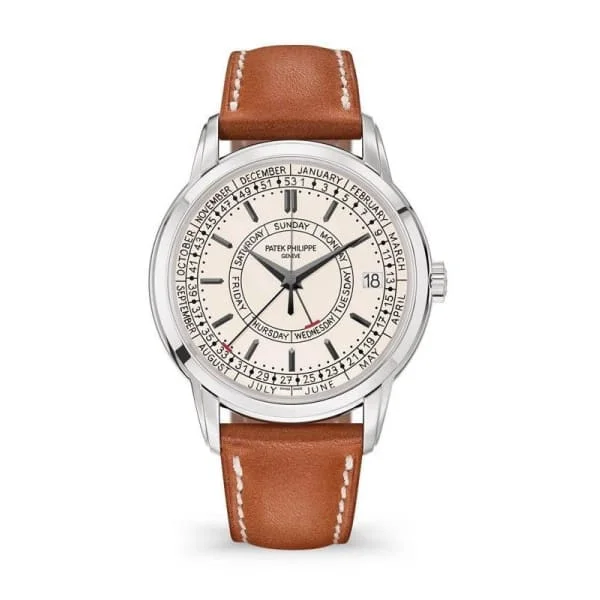 Patek Philippe Complications Calatrava Weekly Calendar 40mm Watch - Ref: 5212A-001 - Silver Dial, Light Brown Calfskin Strap