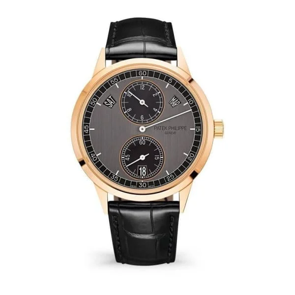 Patek Philippe Complications Annual Calendar Regulator 40.5mm Watch - Ref: 5235-50R-001 - Two-Tone Graphite Black Dial in 18K Rose Gold Matte Black Alligator Strap