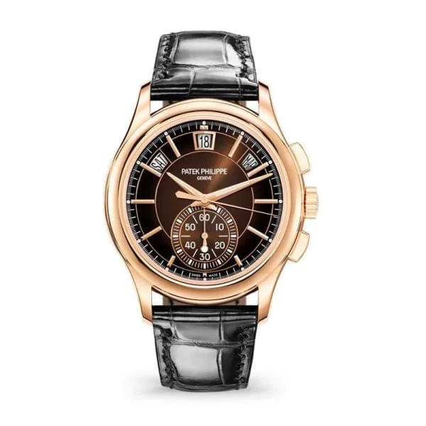 Patek Philippe Complications Annual Calendar Regulator 42mm Watch - Ref: 5905R-001 - Brown Dial in 18K Rose Gold Black Alligator Strap