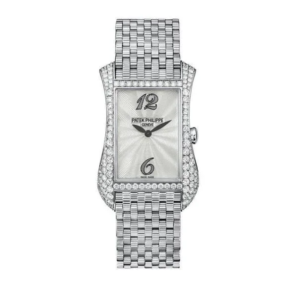 Patek Philippe Gondolo 39.7mm Watch - Ref: 4972/1G-001 - White Mother of Pearl Dial, Diamond Case, 18K White Gold Bracelet