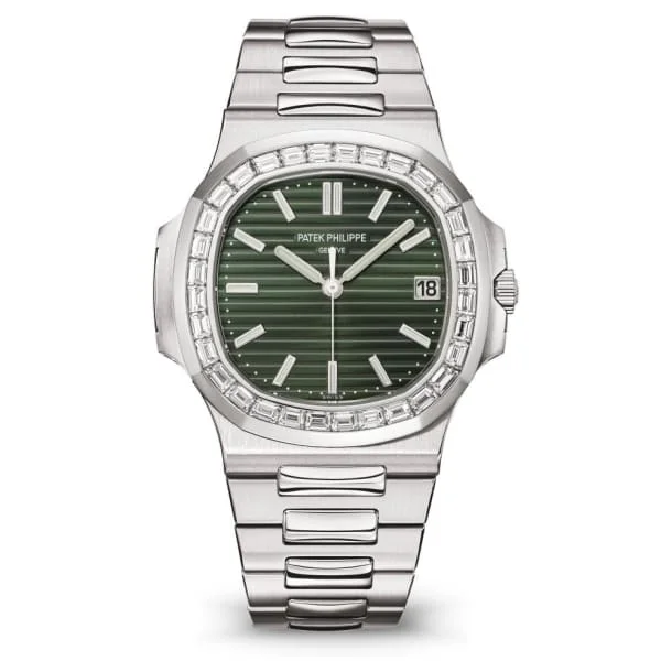 Patek Philippe Nautilus 40mm Watch - Ref: 5711-1300A-001 - Green Dial & Diamond Bezel in Stainless Steel Bracelet