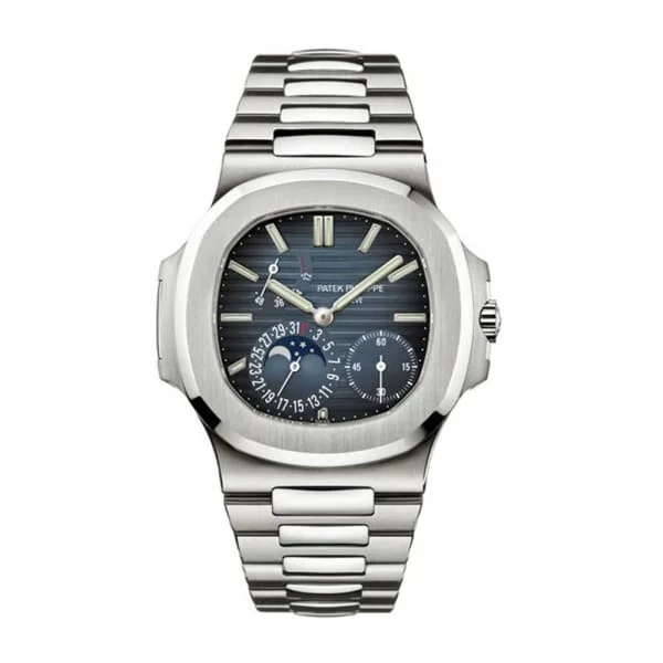 Patek Philippe Nautilus 40mm Watch - Ref: 5712/1A-001 - Blue Moon-Phase Dial, Stainless Steel Bracelet