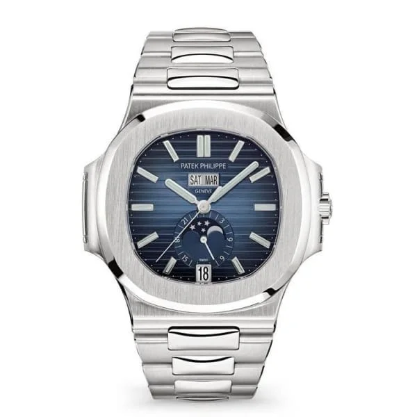 Patek Philippe Nautilus Annual Calendar 40.5mm Watch - Ref: 5726-1A-014 - Blue Moon-Phase Dial, Stainless Steel Bracelet