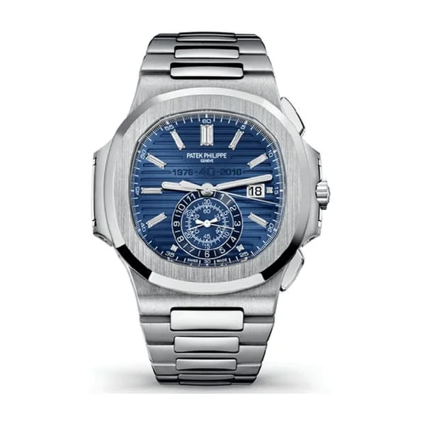 Patek Philippe Nautilus Chronograph 40th Anniversary 49.2mm Watch - Ref: 5976/1G - Blue Dial, 18K White Gold Bracelet