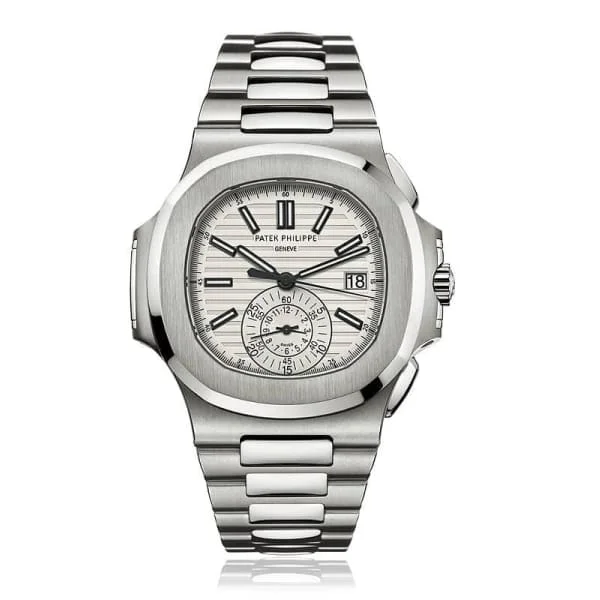 Patek Philippe Nautilus Chronograph 40.5mm Watch - Ref: 5980/1A-019 - White Dial, Stainless Steel Bracelet