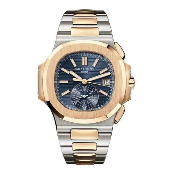 Patek Philippe Nautilus Chronograph 40.5mm Watch - Ref: 5980/1AR-001 - Blue Dial, Two Tone Stainless Steel & 18K Yellow Gold Bracelet