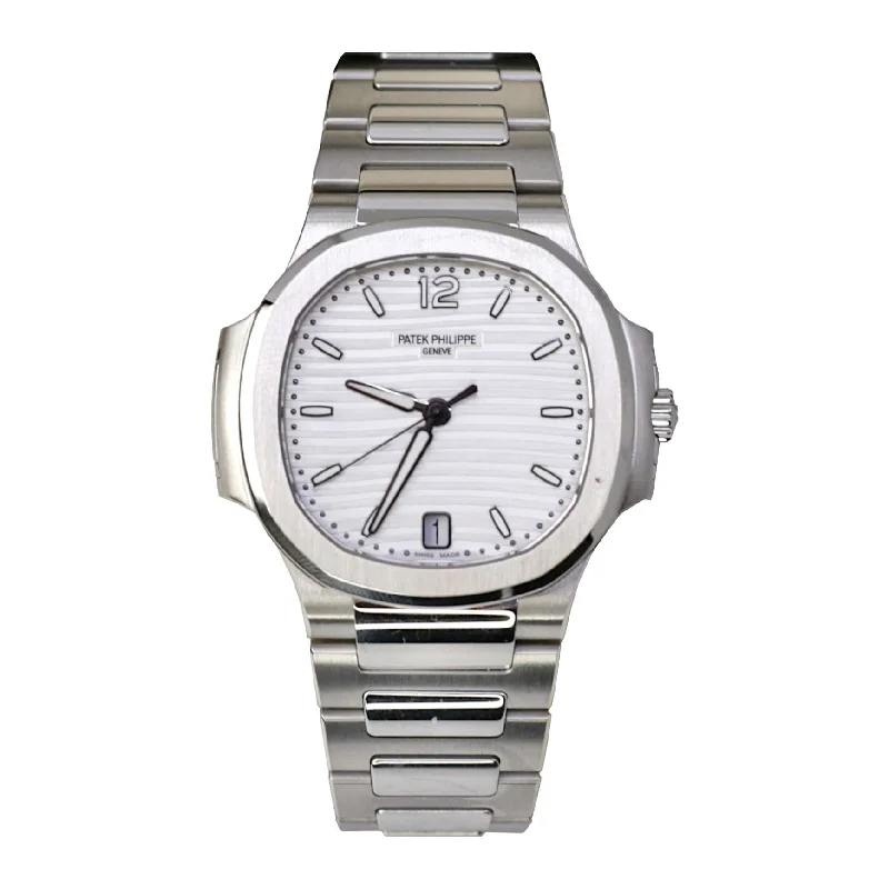 Patek Philippe Nautilus Ladies 35.2mm Women's Watch - Ref: 7118/1A-010 - White Opaline Dial, Stainless Steel Bracelet