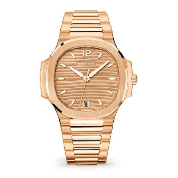 Patek Philippe Nautilus Ladies 35.2mm Women's Watch - Ref: 7118-1R-010 - Golden Brown Opaline  Dial, 18K Rose Gold Bracelet