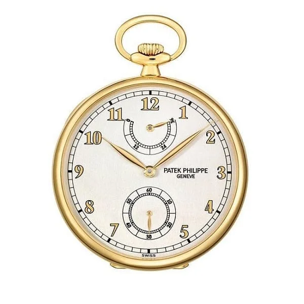 Patek Philippe Hunter-Case Pocket Watch 44mm - Ref: 972-1J-010 - Silvery Opaline Dial in 18K Yellow Gold Case