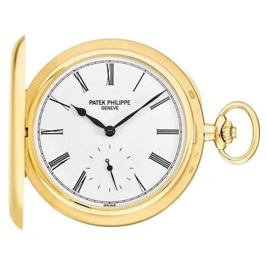 Patek Philippe Hunter-Case Pocket Watch 48mm - Ref: 980J-010 - White Dial in 18K Yellow Gold Case