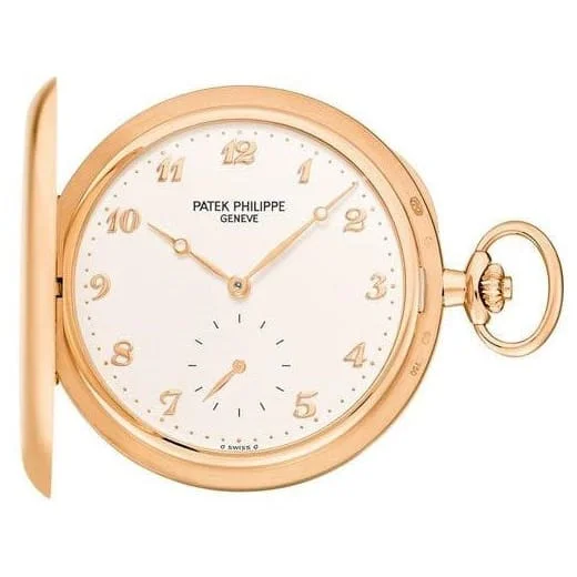 Patek Philippe Hunter-Case Pocket Watch 48mm - Ref: 980R-001 - Silvery Opaline Dial in 18K Rose Gold Case