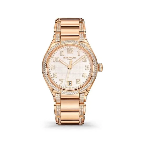 Patek Philippe Twenty 4 - 30mm Women's Watch - Ref: 7300/1201R-001 - Silver Dial & Diamond Bezel in 18K Rose Gold Diamond Bracelet