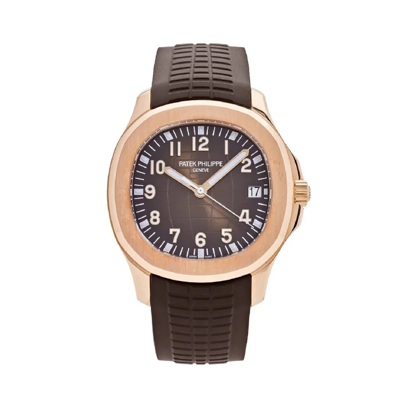 Patek Philippe Aquanaut 40.8mm Watch - Ref: 5167R-001 - Brown Dial, 18K Rose Gold Chocolate Brown Polymer Rubber Strap